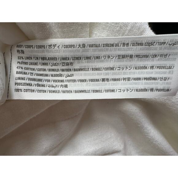 NWT Abercrombie & Fitch Women's White Linen Blend Pleated Wide Leg Pant Size XXS - Picture 5 of 6